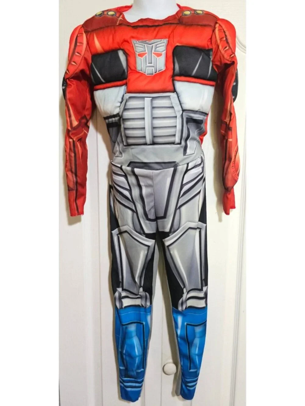 Transformers Rescue Bots Optimus Prime Muscle Jumpsuit Mask Costume Kids 4-6